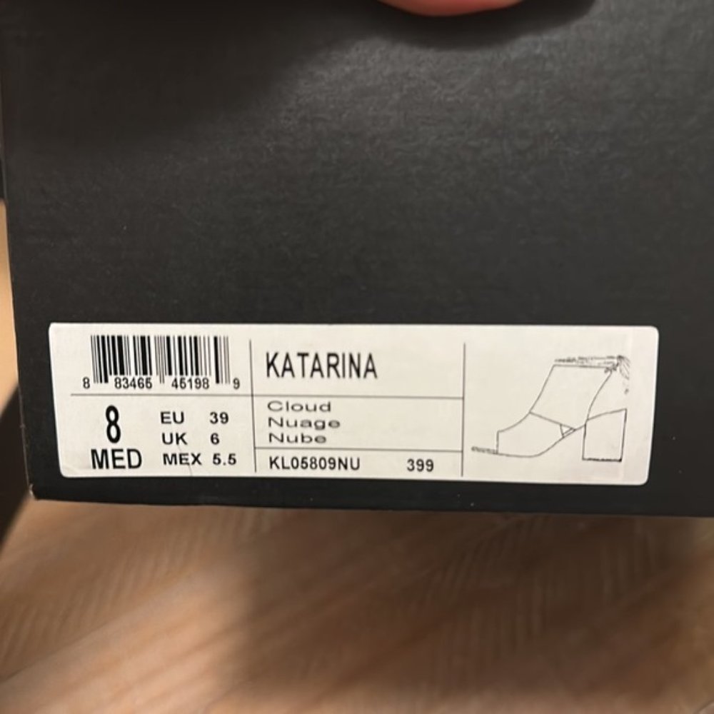 New Kenneth Cole New York Katarina Nubuck Taupe Grey Leather Open-Toe Bootie - Picture 8 of 12